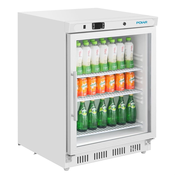 Polar C-Series Under Counter White Display Fridge - 150Ltr