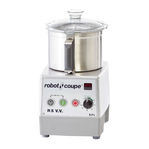 Robot Coupe R 5 V.V. - Cutter Mixer - 5.9L Stainless Bowl-Variable Speed Robot Coupe R 5 V.V. - Cutter Mixer - 5.9L Stainless Bowl-Variable Speed