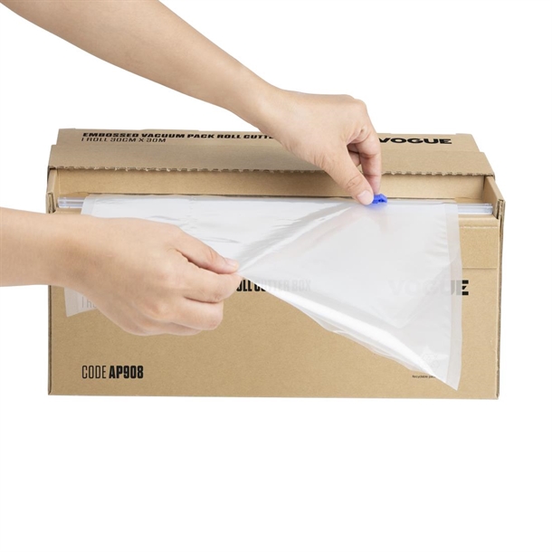 Vogue Vacuum Pack Roll with Cutter Box (Embossed) 300mm width