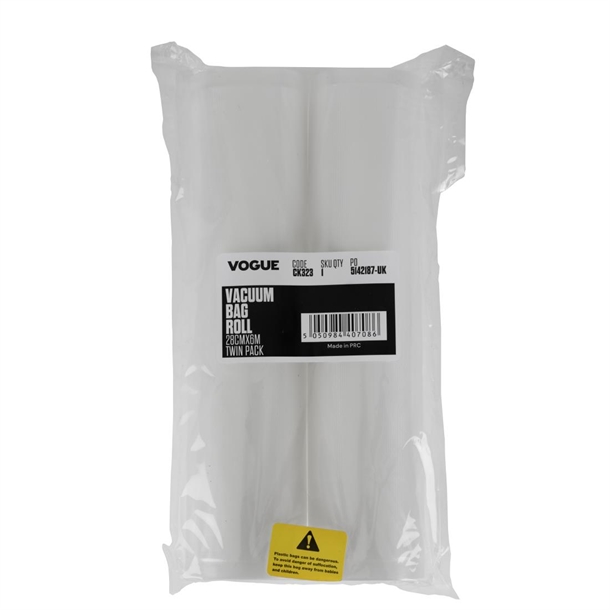 Vogue Vacuum Smooth Bag Roll 280mm Twin Pack Vogue Vacuum Smooth Bag Roll 280mm Twin Pack