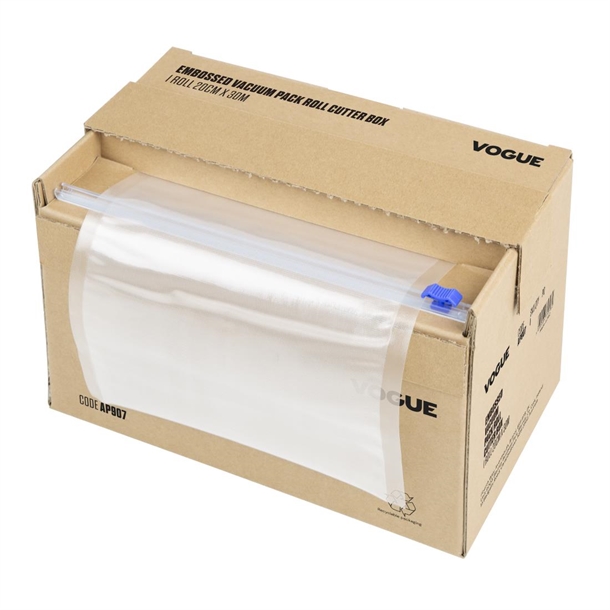 Vogue Vacuum Pack Roll with Cutter Box (Embossed) 200mm width Vogue Vacuum Pack Roll with Cutter Box (Embossed) 200mm width