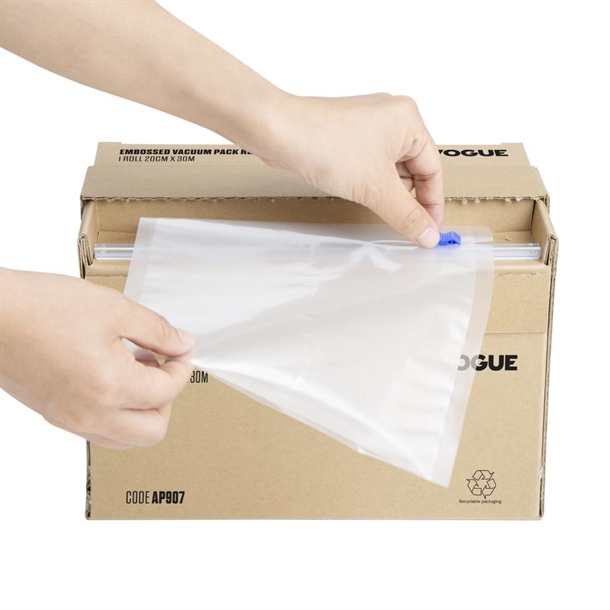 Vogue Vacuum Pack Roll with Cutter Box (Embossed) 200mm width Vogue Vacuum Pack Roll with Cutter Box (Embossed) 200mm width