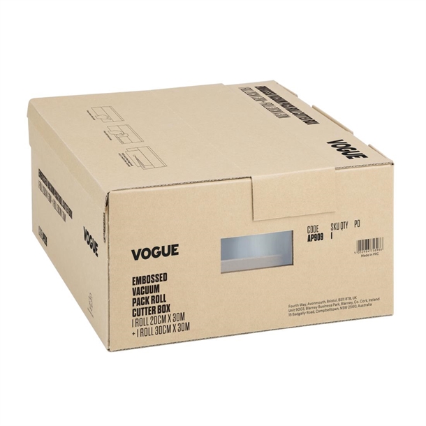 Vogue Vacuum Pack Roll with Cutter Box (Embossed) 200mm & 300mm Twin Pack Vogue Vacuum Pack Roll with Cutter Box (Embossed) 200mm & 300mm Twin Pack