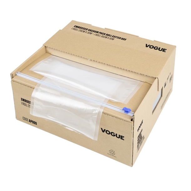Vogue Vacuum Pack Roll with Cutter Box (Embossed) 200mm & 300mm Twin Pack Vogue Vacuum Pack Roll with Cutter Box (Embossed) 200mm & 300mm Twin Pack