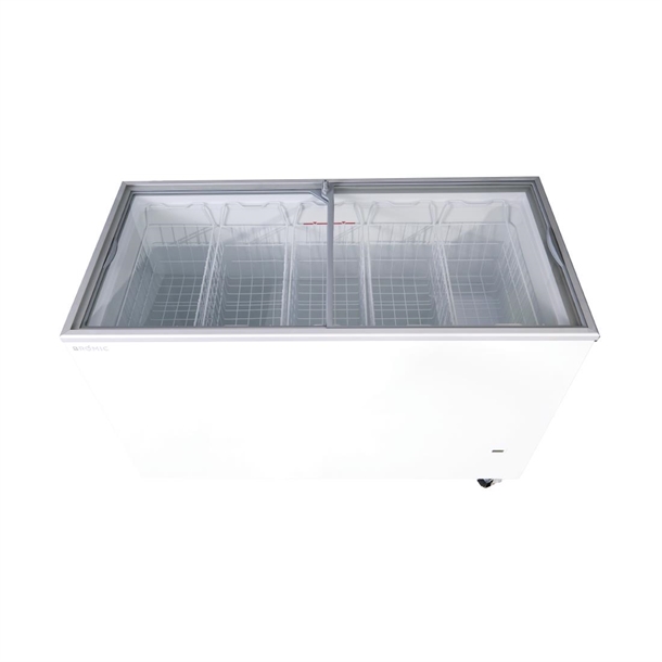 Bromic CF0400FTFG-NR Display Chest Freezer - Flat Glass Top - 401Ltr