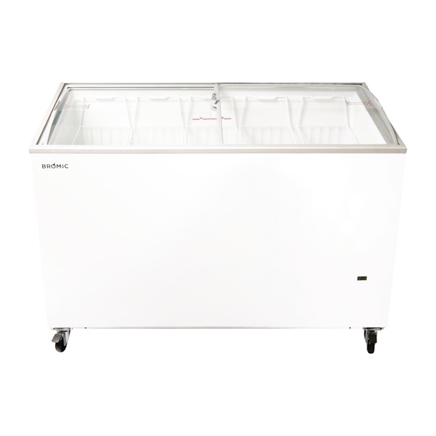 Bromic CF0400ATCG-NR Display Chest Freezer - Curved Glass Top - 352Ltr