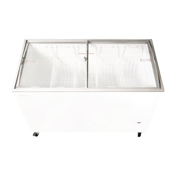 Bromic CF0400ATCG-NR Display Chest Freezer - Curved Glass Top - 352Ltr