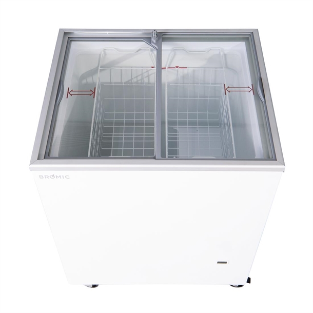 Bromic CF0200FTFG-NR Display Chest Freezer - Flat Glass Top - 191Ltr