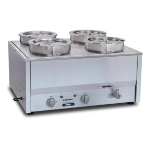 Roband Counter Top Bain-Marie c/w 4 x 200mm round (7.25L) Pot & Lid (B2B)