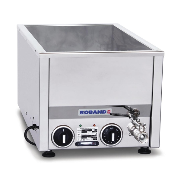 Roband Counter Top Bain-Marie takes 2 x 1/2 size pan Narrow Thermostat Cont(B2B)