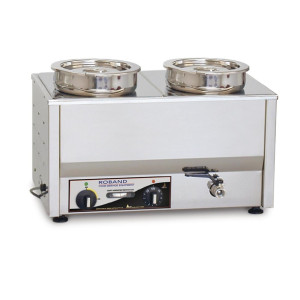 Roband Counter Top Bain-Marie c/w 2 x 200mm round (7.25L) Pot & Lid (B2B)