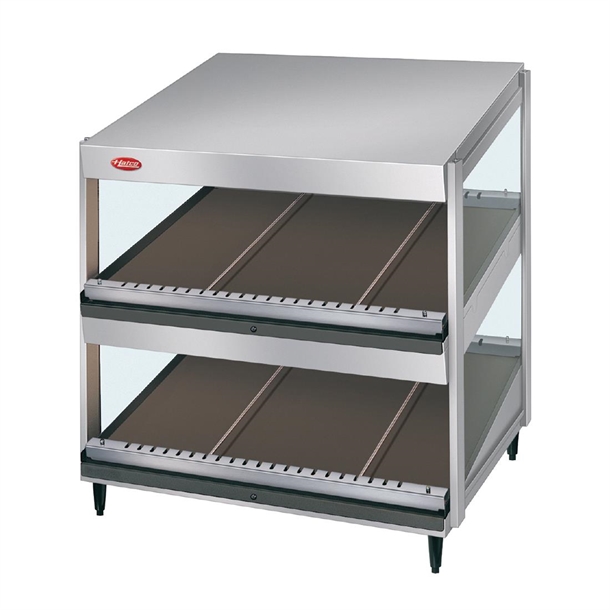Hatco Glo-Ray Heated Display Warmer Duel Slant Shelf 