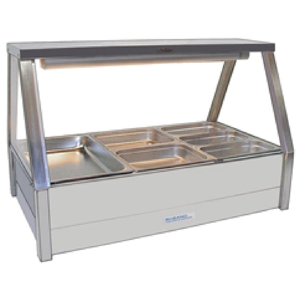 Roband Foodbar E23 Double Row Straight Glass with 6x 1/2 size 65mm Pans
