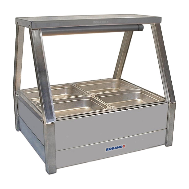 Roband Foodbar E22 Double Row Straight Glass with 4x 1/2 size 65mm Pans Roband Foodbar E22 Double Row Straight Glass with 4x 1/2 size 65mm Pans