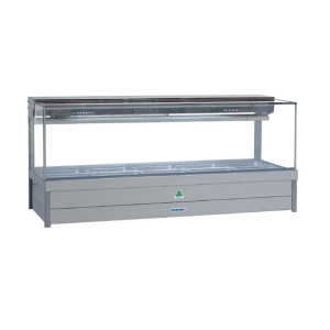 Roband Square Glass Cold Foodbar SFX25RD 10 Pans Double Row Rear Roller