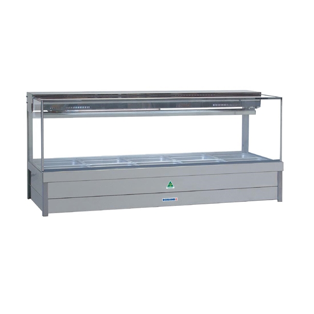 Roband Square Glass Cold Foodbar SFX25RD 10 Pans Double Row Rear Roller Roband Square Glass Cold Foodbar SFX25RD 10 Pans Double Row Rear Roller