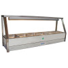 Roband Food Bar E16 Single Row Straight Glass with 6x1/2 Size 65mm Pans