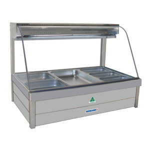 Roband Curved Glass Cold Foodbar Double Row Rear Roller doors 6 x1/2 65mm