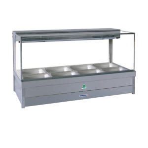 Roband Square Glass Hot Foodbar S24RD 8 Pans Double Row Rear Roller
