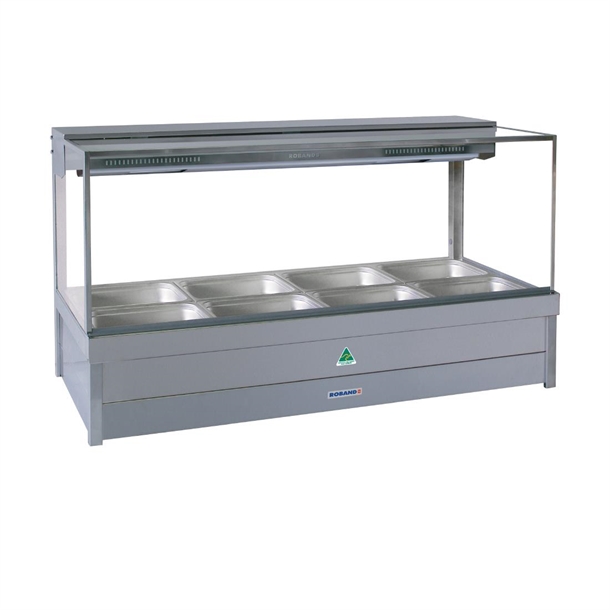 Roband Square Glass Hot Foodbar S22RD 4 Pans Double Row Rear Roller Roband Square Glass Hot Foodbar S22RD 4 Pans Double Row Rear Roller