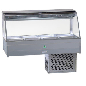 Roband Curved Glass Refrigerated Foodbar Double Row Rear Roller doors 8x1/2 65mm