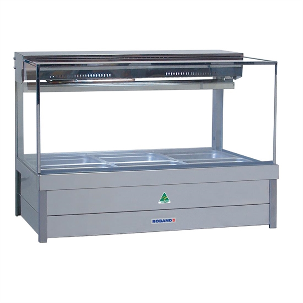 Roband Square Glass Cold Foodbar SFX23RD 6 Pans Double Row Rear Roller