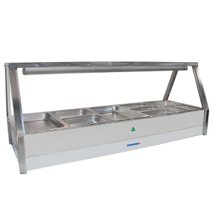 Roband Hot Food Display Bar E25RD Fits - 10x1/2 65mm or 5x1/1 65mm Pans