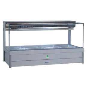 Roband Square Glass Cold Foodbar SFX24RD 8 Pans Double Row Rear Roller
