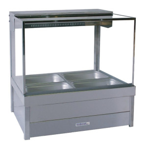 Roband Hot Food Bar ; Square Profile ; Double Row 2 1/1 Pan Capacity (B2B)