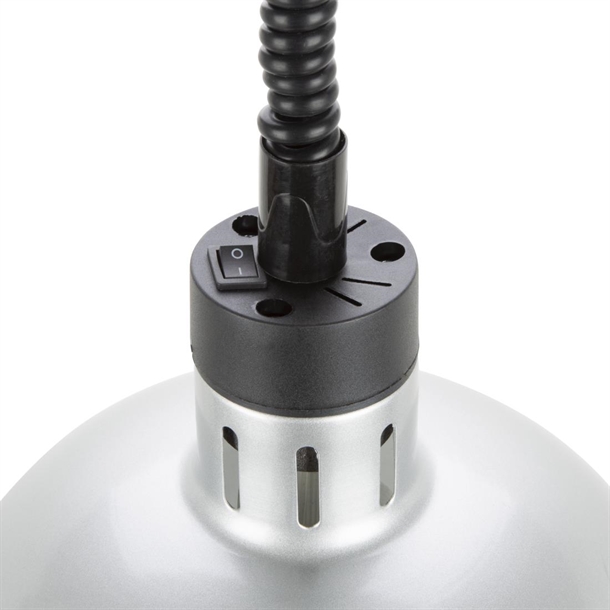 Apuro Retractable Dome Heat Lamp Silver 2.5kW