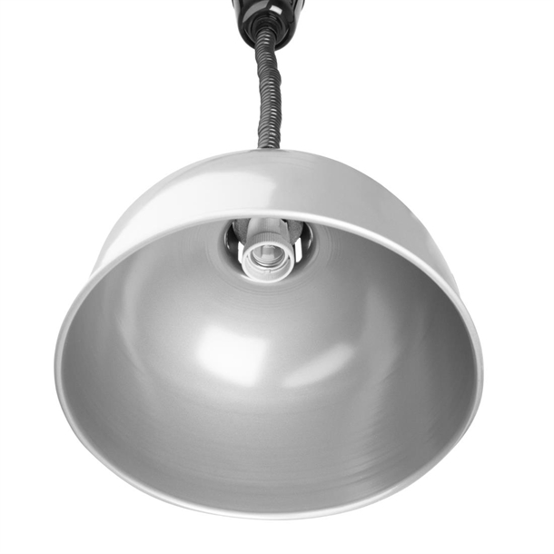 Apuro Retractable Dome Heat Lamp Silver 2.5kW