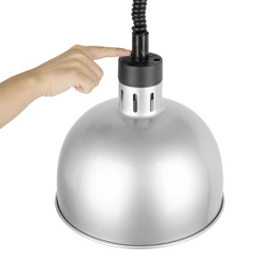 Apuro Retractable Dome Heat Lamp Silver 2.5kW