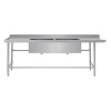 Vogue Dishwasher Inlet Table with Double Bowl Sink 90mm outlet 2400x700x960mmL/H