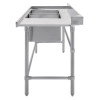 Vogue Dishwasher Inlet Table with Double Bowl Sink 90mm outlet 2400x700x960mmL/H