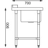 Vogue Dishwasher Inlet Table with Double Bowl Sink 90mm outlet 2400x700x960mmL/H