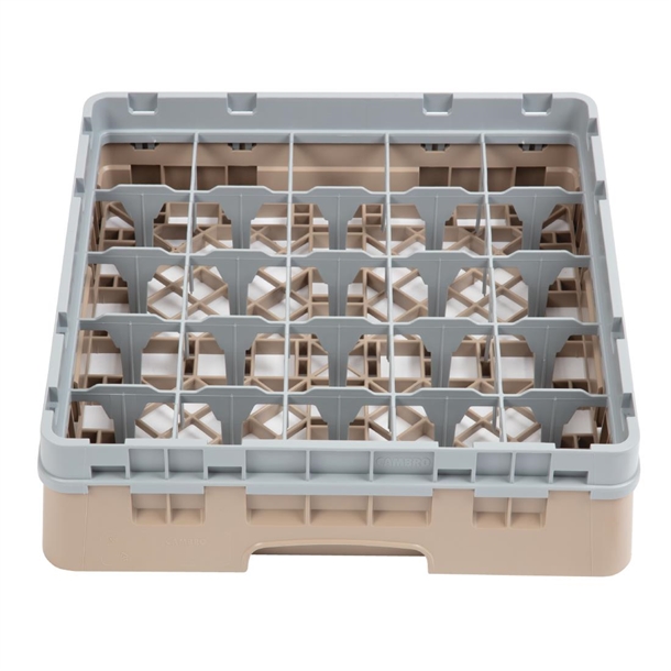 Cambro Camrack Beige 25 Compartments Max Glass Height 92mm