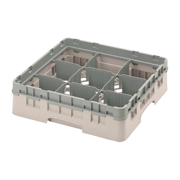 Cambro Camrack 9 Compartment Glassrack - Beige - Max Glass 149mm Dia & 92mm H Cambro Camrack 9 Compartment Glassrack - Beige - Max Glass 149mm Dia & 92mm H
