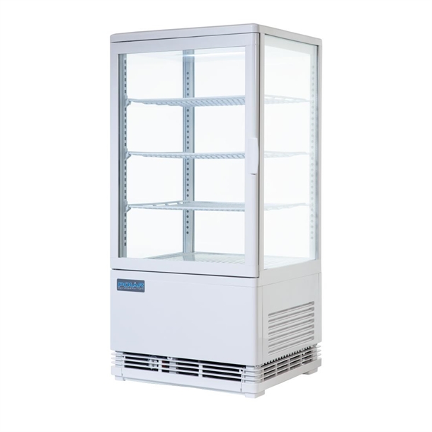 Polar C-Series Energy Efficient Curved Door Display Fridge White 86Ltr