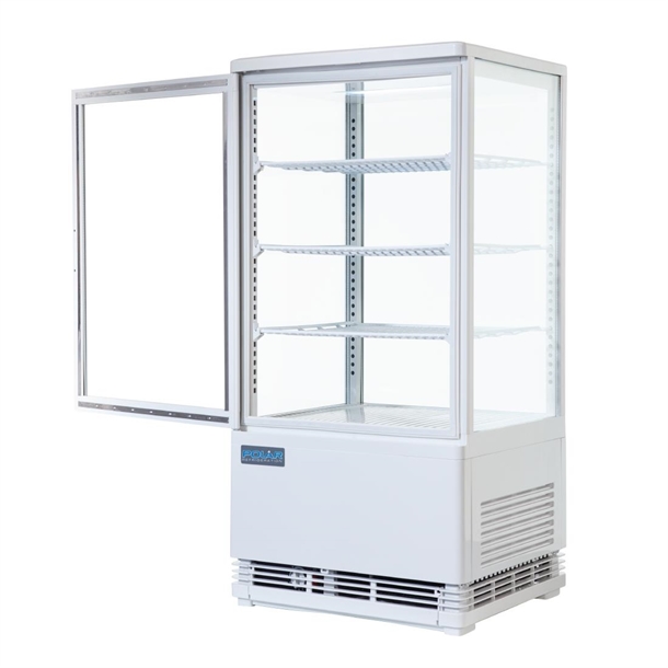 Polar C-Series Energy Efficient Curved Door Display Fridge White 86Ltr