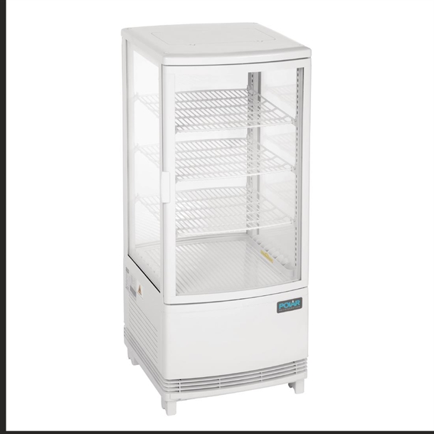 Polar C-Series Energy Efficient Curved Door Display Fridge White 86Ltr