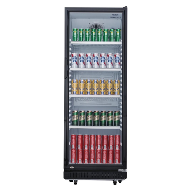 Nisbets Essentials Upright Display Fridge Black 346Ltr