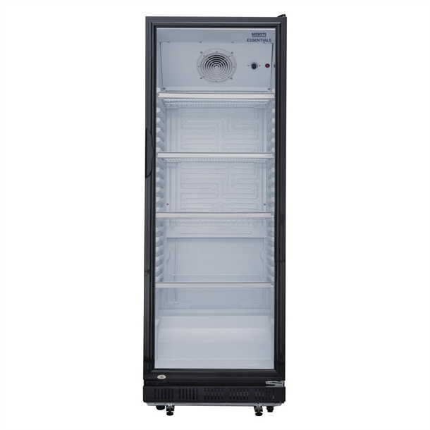 Nisbets Essentials Upright Display Fridge Black 346Ltr