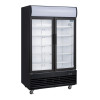 Polar G-Series Upright Hinged Door Display Cooler with Light Box 950Ltr Black Polar G-Series Upright Hinged Door Display Cooler with Light Box 950Ltr Black