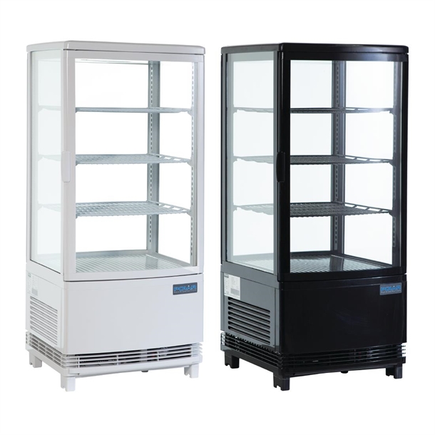 Polar C-Series Energy Efficient Curved Door Display Fridge Black 86Ltr