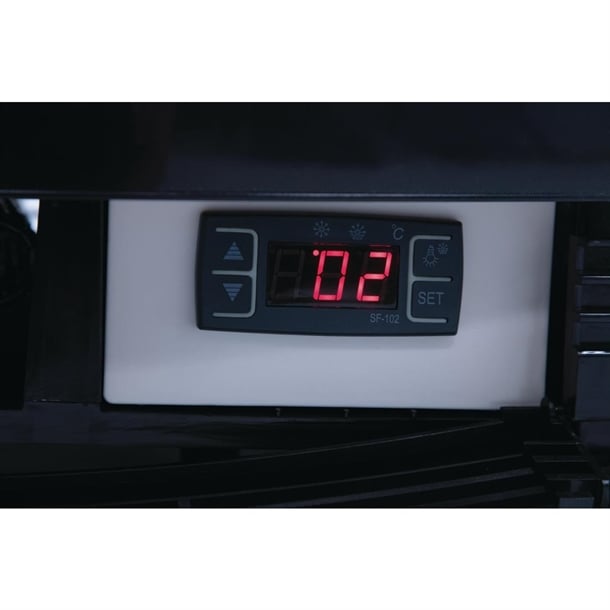 Polar C-Series Energy Efficient Curved Door Display Fridge Black 86Ltr
