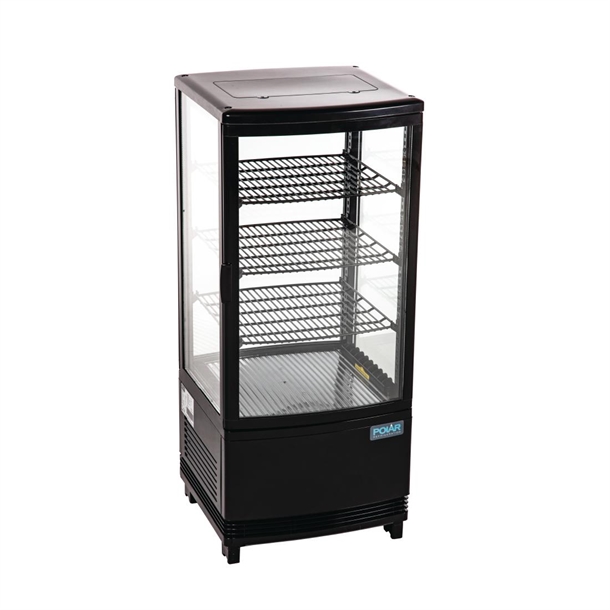 Polar C-Series Energy Efficient Curved Door Display Fridge Black 86Ltr