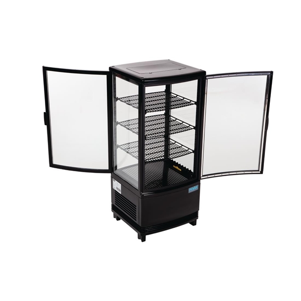 Polar C-Series Energy Efficient Curved Door Display Fridge Black 86Ltr
