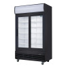 Polar G-Series Upright Sliding Door Display Cooler with Light Box 950Ltr Black Polar G-Series Upright Sliding Door Display Cooler with Light Box 950Ltr Black
