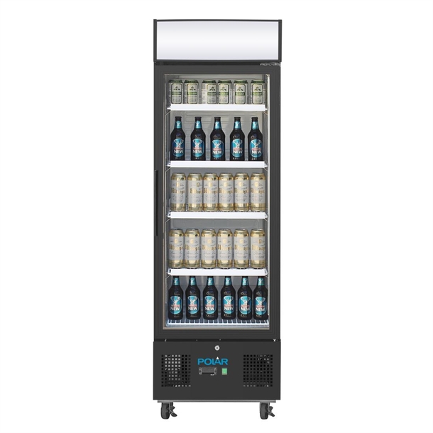 Polar G-Series Upright Display Fridge 218Ltr Black