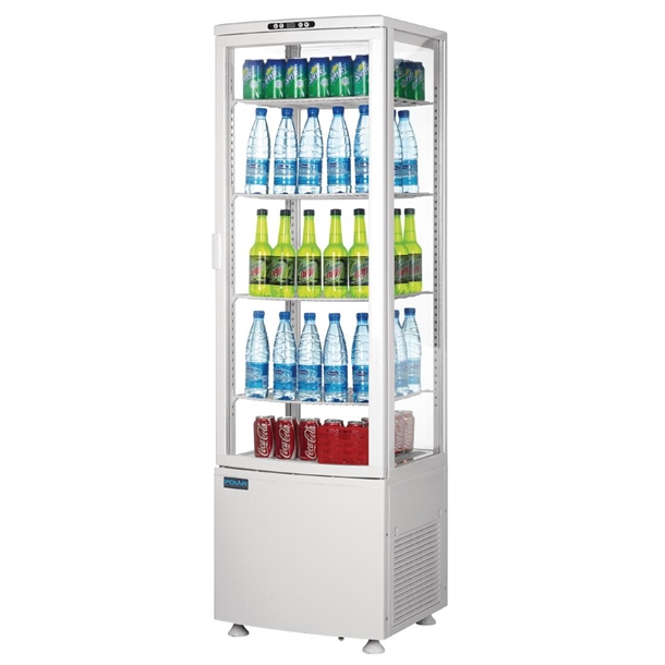 Polar C-Series Energy Efficient Curved Door Display Fridge White 235Ltr